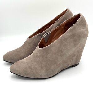 JEFFREY CAMPBELL Handmade Ibiza Last Keebler Suede Leather Wedge Heels Size 6.5